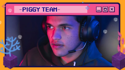 Webcam Frame Design Maker Featuring a Minecraft-Inspired Underwater Landscape 4423b