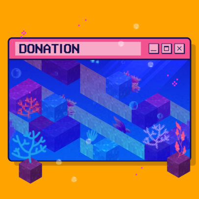 Minecraft-Inspired Twitch Alert Box Design Maker Featuring an Underwater World