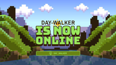 Twitch Screen Design Template With Landscapes Inspired by Minecraft