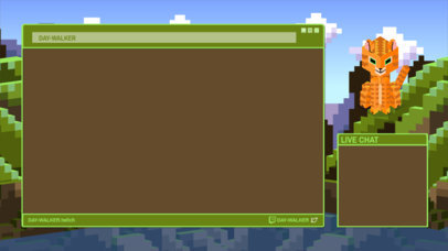 Minecraft-Inspired Twitch Overlay Design Template With a Cat Icon 4423e