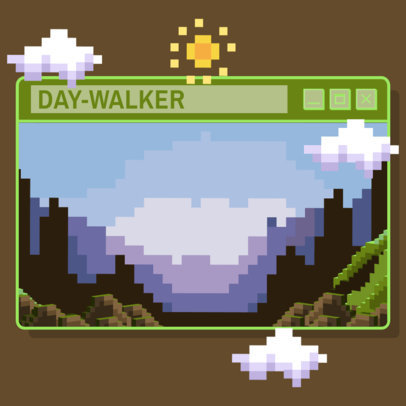 Twitch Alert Box Design Template With Minecraft-Inspired Mountains