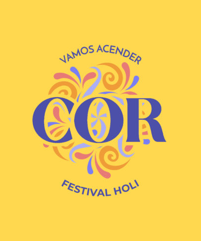 Holi Festival-Themed T-Shirt Design Creator Featuring Text in Portuguese