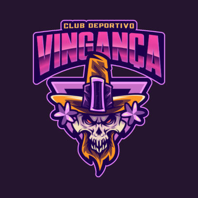 Logo Template for a Sports Team Featuring a Skull With a Leprechaun’s Hat 4950a