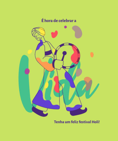 T-Shirt Design Generator With Colorful Graphics for Holi Festival