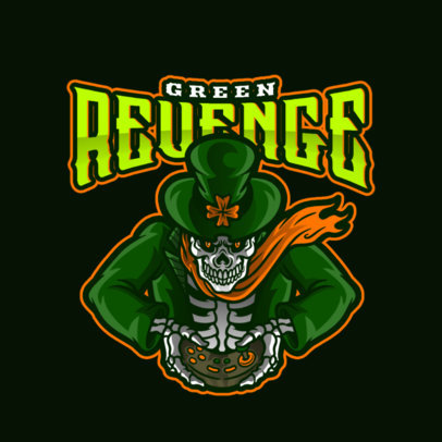 Saint Patrick's Day-Themed Logo Creator Featuring a Gamer Skeleton 4951b