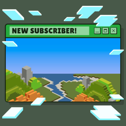 Twitch Alert Box Design Creator With a Minecraft-Inspired Landscape