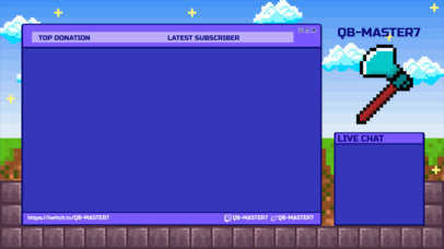 Twitch Overlay Design Generator Featuring an Axe Graphic Inspired by Minecraft 4423c