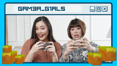 Webcam Frame Design Creator Featuring Blocks Inspired by Minecraft 4423h