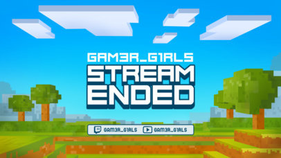 Twitch Screen Design Creator Featuring Minecraft-Allusive Landscapes
