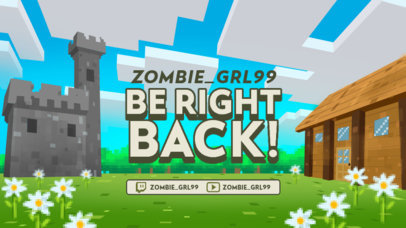 Twitch Screen Design Template With a Minecraft-Inspired World