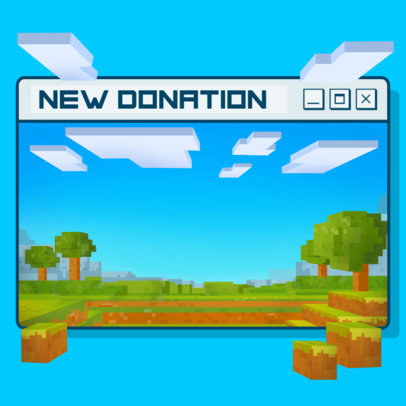 Twitch Alert Box Design Creator Featuring a Minecraft-Inspired World