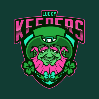 Mascot Logo Template with a St Patrick's Day Leprechaun Graphic