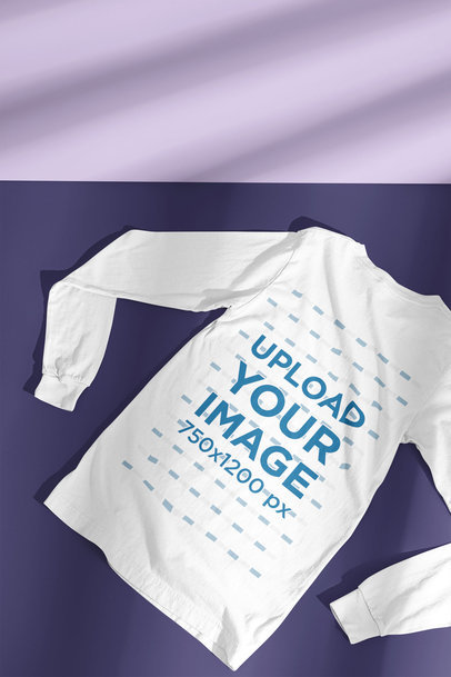 Mockup of a Long Sleeve Tee Lying Under Regular Shades m13424