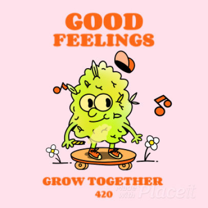 Instagram Post Video Maker Featuring a Funny Cannabis Theme
