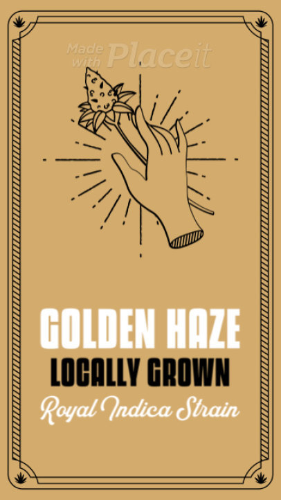 Illustrated Instagram Story Video Maker for a Cannabis Dispensary Featuring a Frame 4832