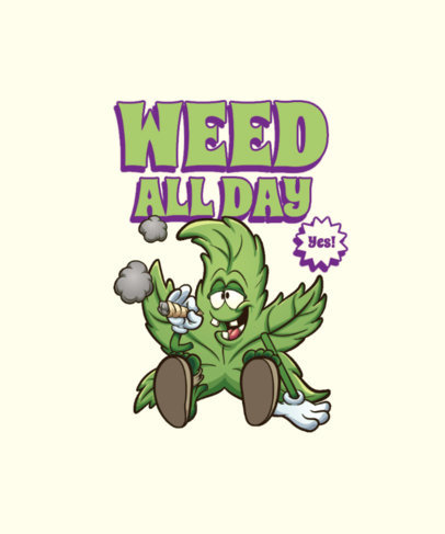 T-Shirt Design Template to Celebrate 420 with Cartoonish Characters