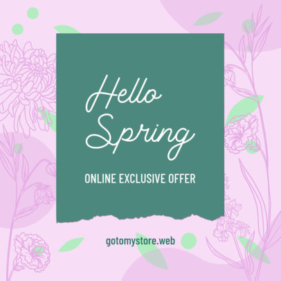 Spring-Themed Instagram Post Template for an Exclusive Online Offer 3479h-4444