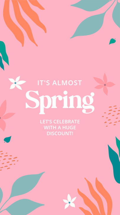 Instagram Story Generator for a Spring Sale with a Floral-Themed Frame 3400j-4444