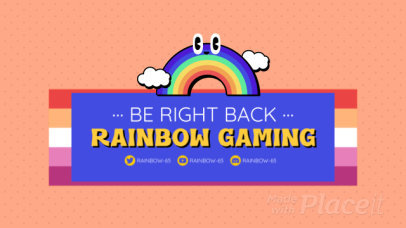 Twitch Screen Video Generator With a BRB Message and a Rainbow Clipart 
