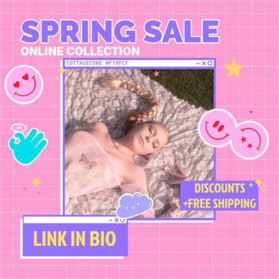 Modern Instagram Post Maker for a Spring Sale with Sticker Graphics