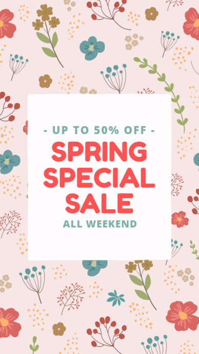 Floral-Themed Instagram Story Creator for a Spring Promo