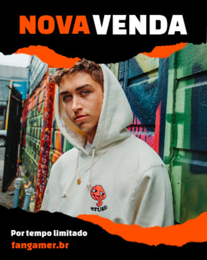 Twitch Info Panel Creator with a Torn Paper-Styled Frame to Promote New Gaming Merch 4894e-el1