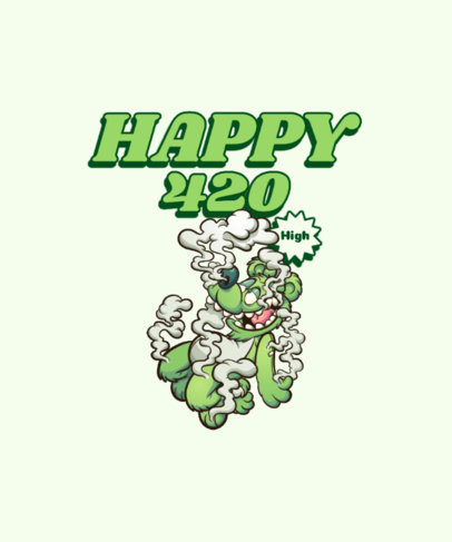 420-Themed T-Shirt Design Creator with a Graphic of a Cartoonish Dog