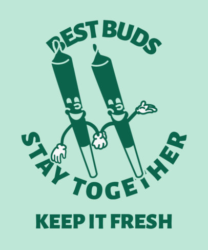 T-Shirt Design Template for 420 with Cartoonish Cannabis Products