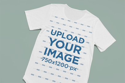 Back-View Mockup Featuring a Bella Canvas T-Shirt over a Solid Surface