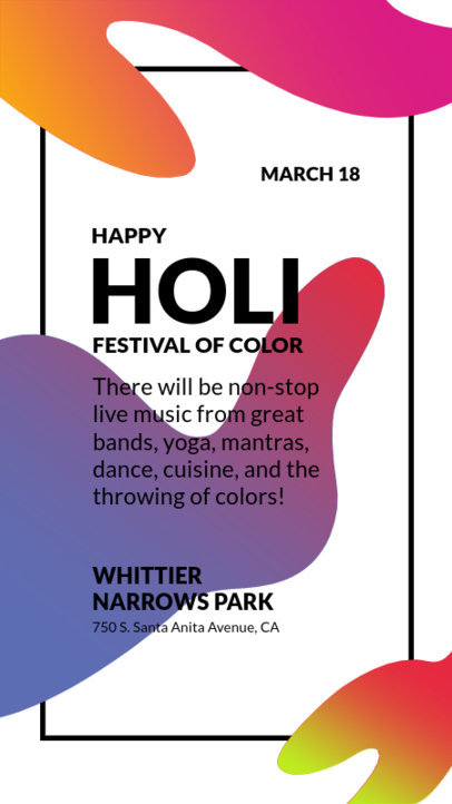 Instagram Story Maker for Holi Fest Event Featuring Colorful Graphics 4912-el1 