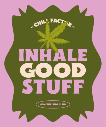 T-Shirt Design Template for 420 Featuring Cannabis Product Graphics