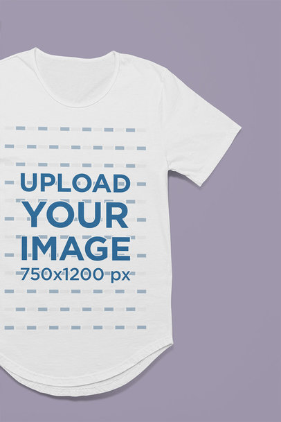 Mockup of a Bella Canvas Round-Neck Tee Lying over a Solid Surface