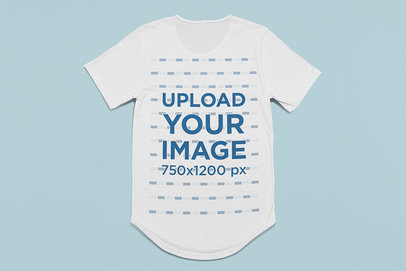 Back-View Mockup of a Bella Canvas T-Shirt with a Curved Hem