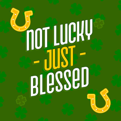 Instagram Post Generator for St Patrick's Day Featuring Golden Horseshoe Illustrations