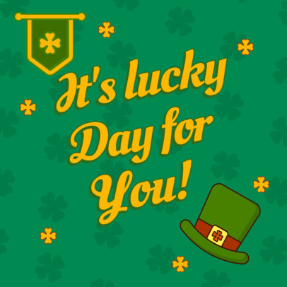Instagram Post Generator Featuring a St Patrick's Quote with a Leprechaun Hat Graphic