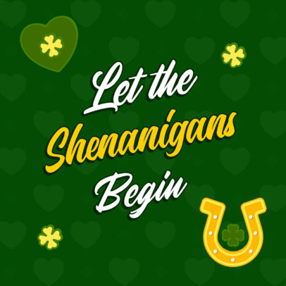 Instagram Post Creator Featuring a Golden Horseshoe Graphic for St Patrick's Day