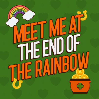 Instagram Post Creator Featuring a St Patrick's Day Quote with a Rainbow Graphic