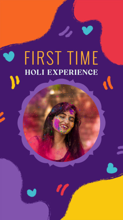 Instagram Story Creator to Share the Holi Festival Experience Featuring Colorful Graphics