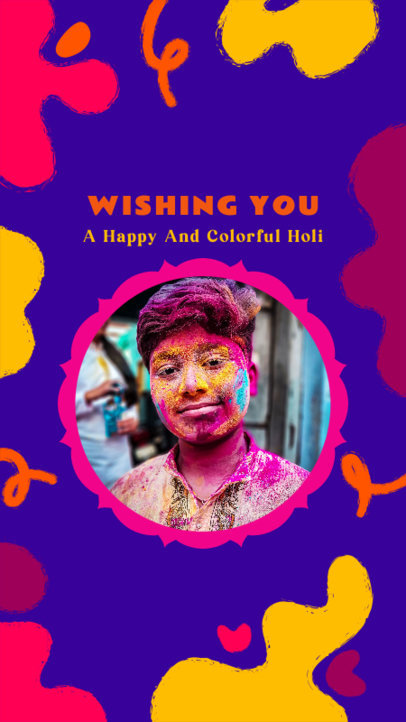 Instagram Story Template to Share Holi Fest Greetings 