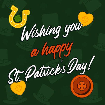 Instagram Post Maker Featuring a Handwritten-Style Quote for St Patrick's Day