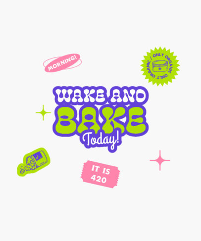 420-Themed T-Shirt Design Generator with Cannabis Icons