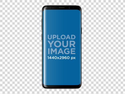 Galaxy S9 Mockup Template Against Transparent Background a19508