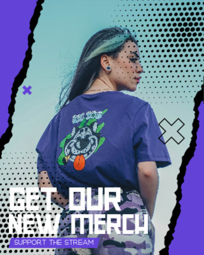 Twitch Info Panel Template Displaying New Gaming Merch with a Frame 4896d-el1