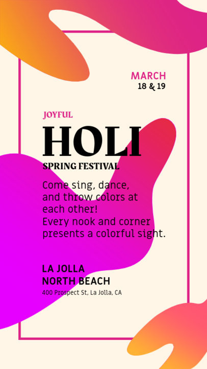 Joyful Instagram Story Maker for Holi Spring Festival Event 4912d-el1