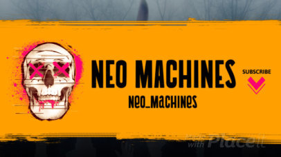 Twitch Screen Video Creator Featuring a Skull Graphic and Glitch Effects 4785