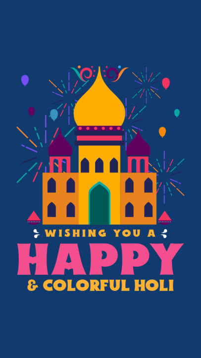 Instagram Story Design Creator to Wish Happy Greeting for Holi Fest