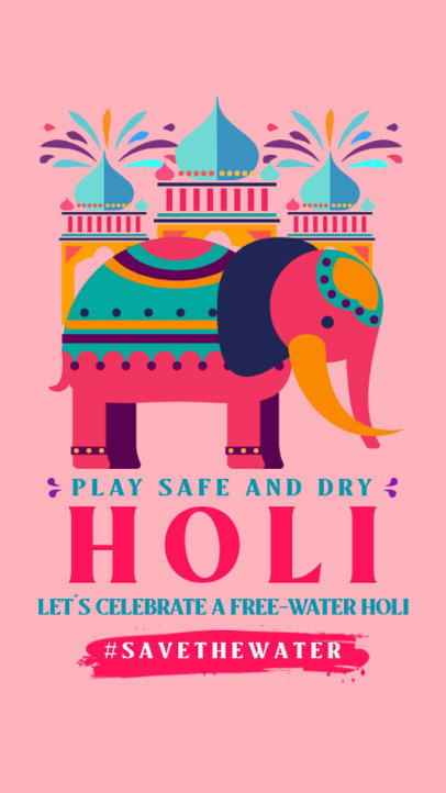 Instagram Story Design Generator Featuring a Holi Fest Theme a Colorful Illustrations
