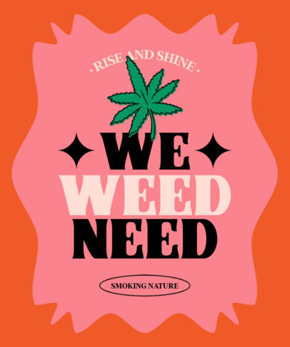 T-Shirt Design Maker Featuring an Illustrated Marijuana Leaf