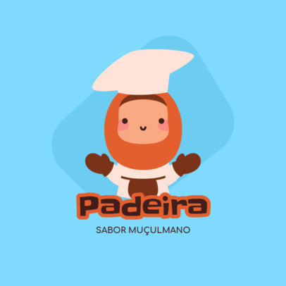 Avatar Logo Generator for a Muslim Bakery Featuring a Kawaii Pastry Chef With a Hijab
