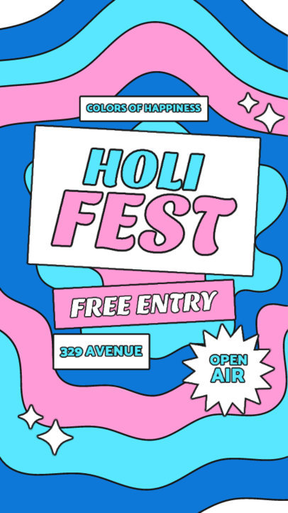 Instagram Story Maker for a Free Holi Fest Ad with a Colorful Background 4911a-el1
